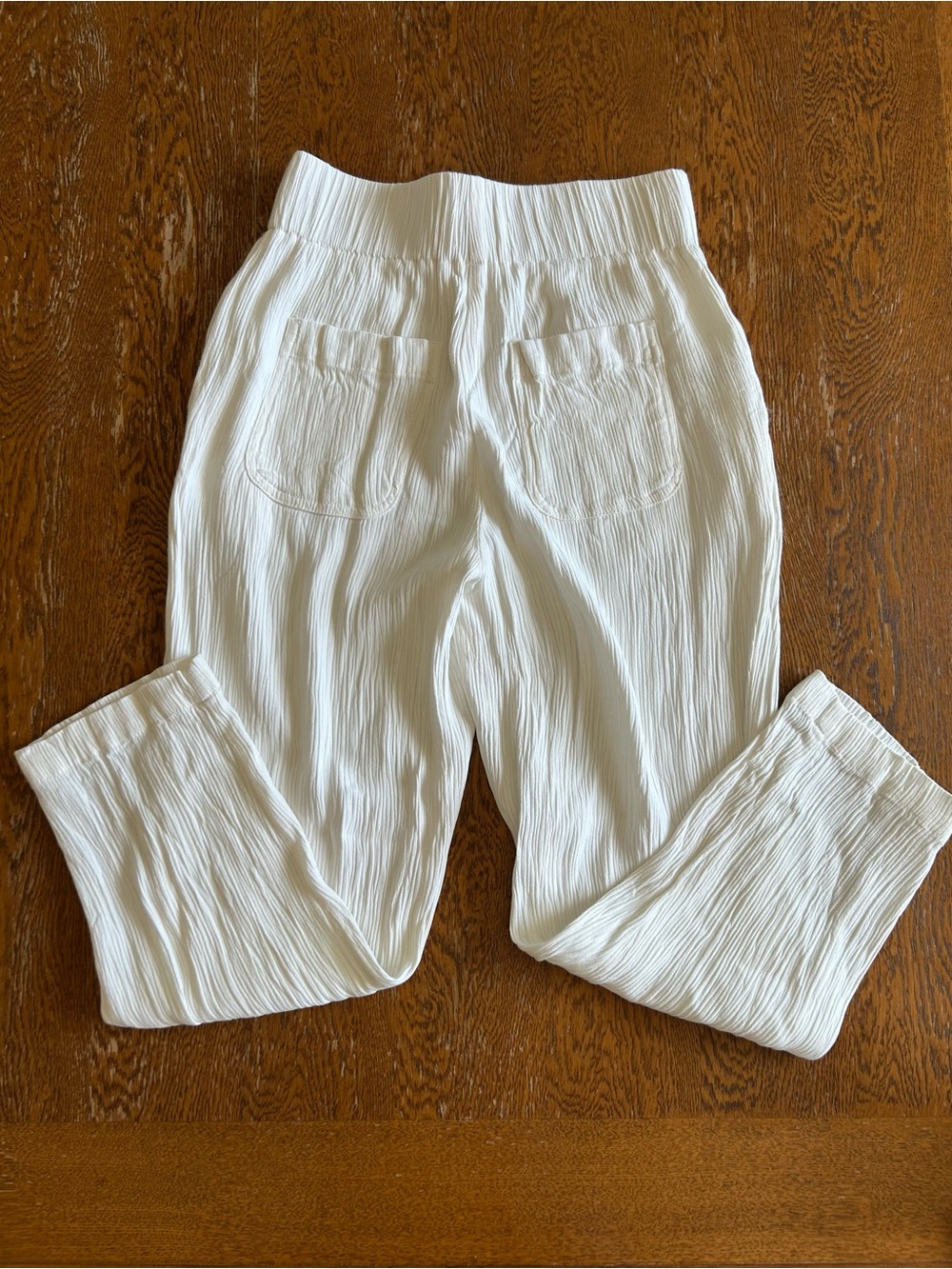 LOFT White High-Rise Textured Pull-On Pants - Picture 4 of 4